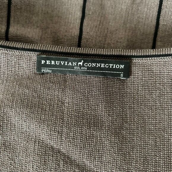 Peruvian Connection Mini Dress in Tan and Black 100% Pima Cotton Size Small - Picture 4 of 5